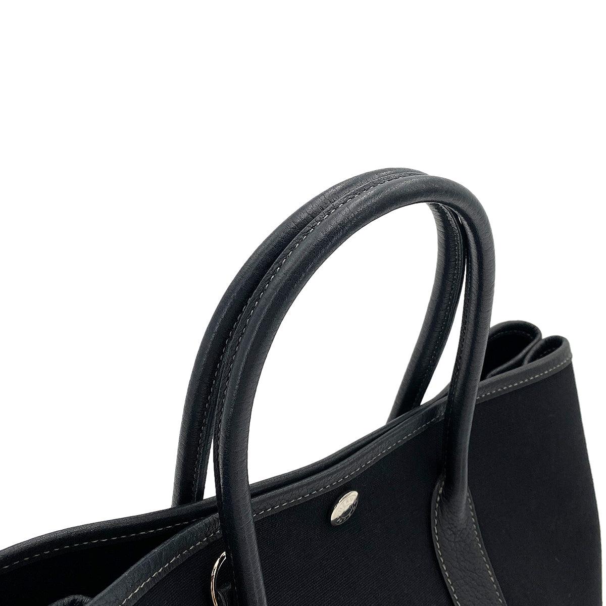 HERMES GARDEN PARTY TPM BLACK TOILE OFFICIER HAND SHOULDER BAG □I 90250281