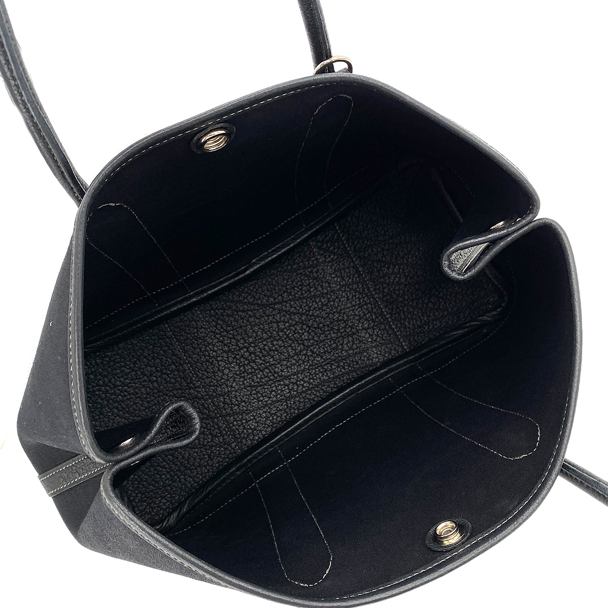 HERMES GARDEN PARTY TPM BLACK TOILE OFFICIER HAND SHOULDER BAG □I 90250281