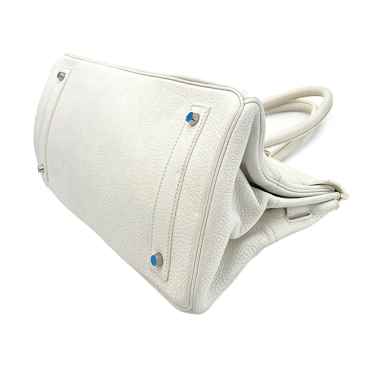 HERMES SHOULDER BIRKIN 42 WHITE TAURILLON CLEMENCE HAND BAG □J SHW 90250282