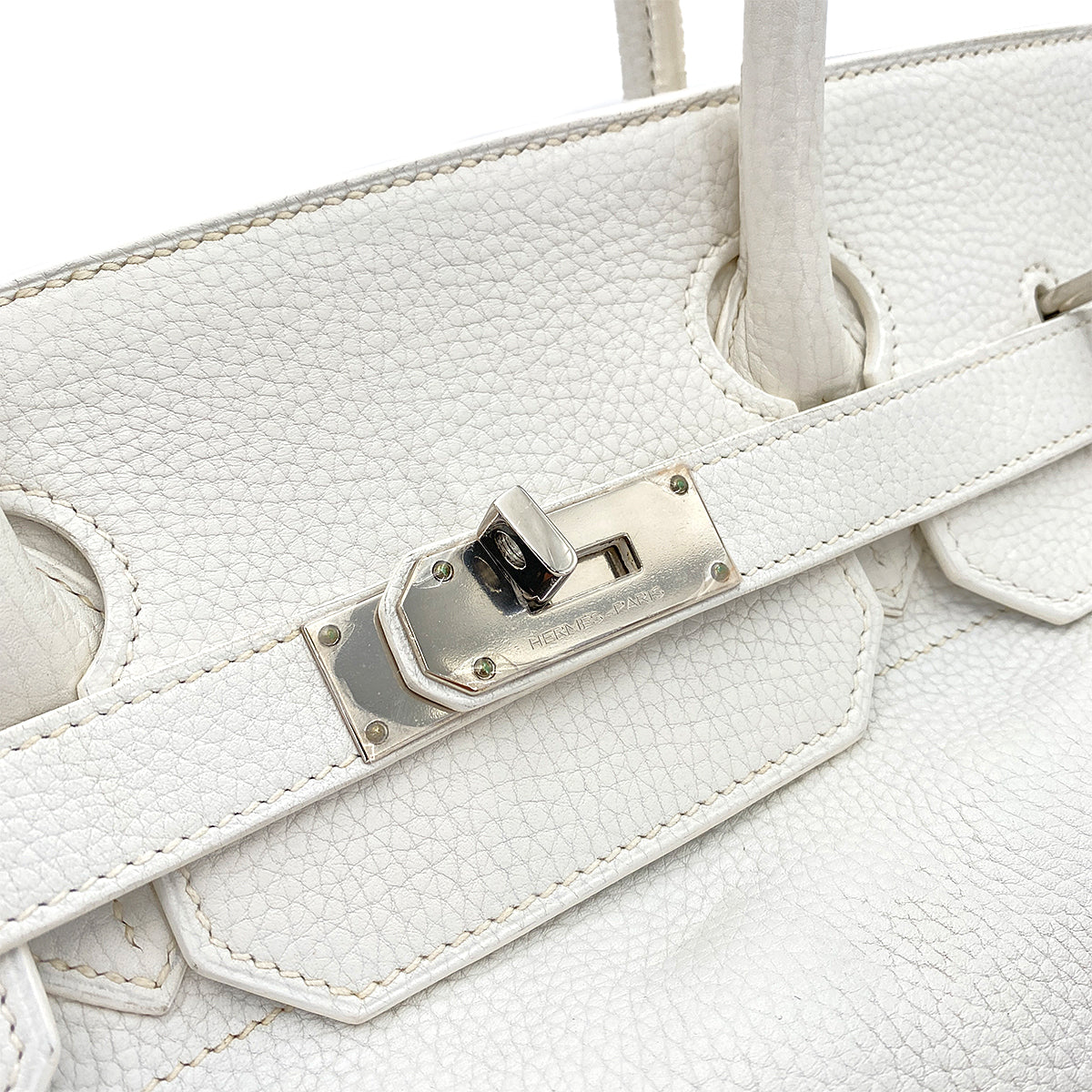 HERMES SHOULDER BIRKIN 42 WHITE TAURILLON CLEMENCE HAND BAG □J SHW 90250282