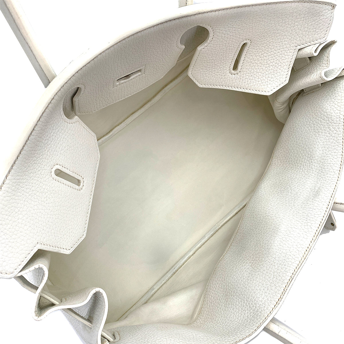 HERMES SHOULDER BIRKIN 42 WHITE TAURILLON CLEMENCE HAND BAG □J SHW 90250282