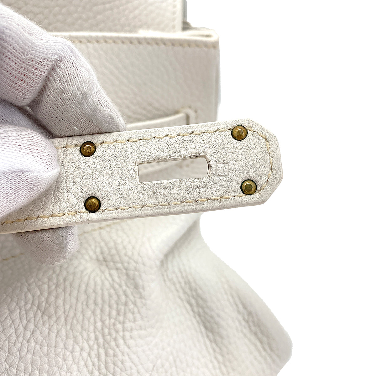 HERMES SHOULDER BIRKIN 42 WHITE TAURILLON CLEMENCE HAND BAG □J SHW 90250282