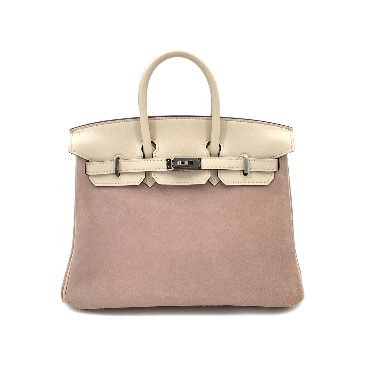 HERMES BIRKIN 25 NATA GLYCINE SWIFT GRIZZLY HAND BAG U 90250283
