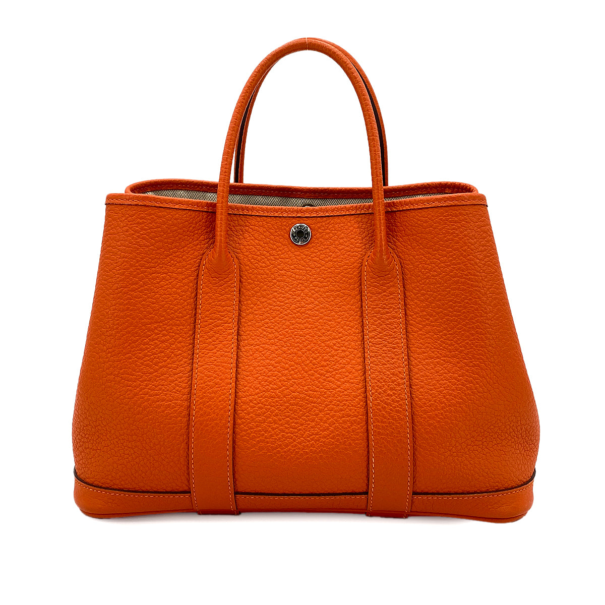 HERMES GARDEN PARTY TPM FEU ORANGE VACHE COUNTRY HAND BAG □R 90250284