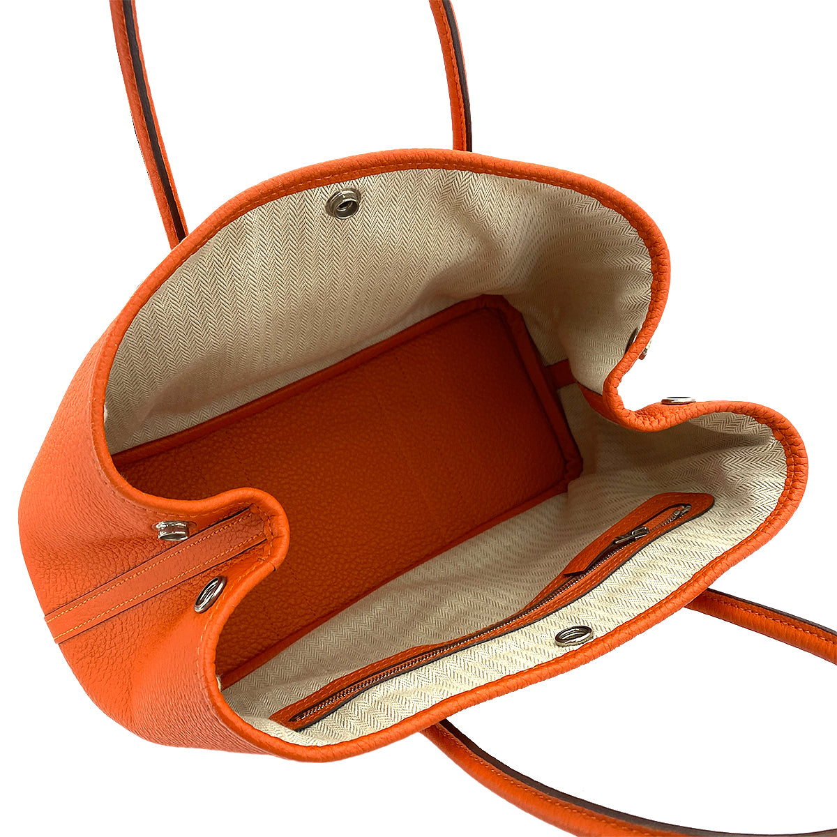 HERMES GARDEN PARTY TPM FEU ORANGE VACHE COUNTRY HAND BAG □R 90250284
