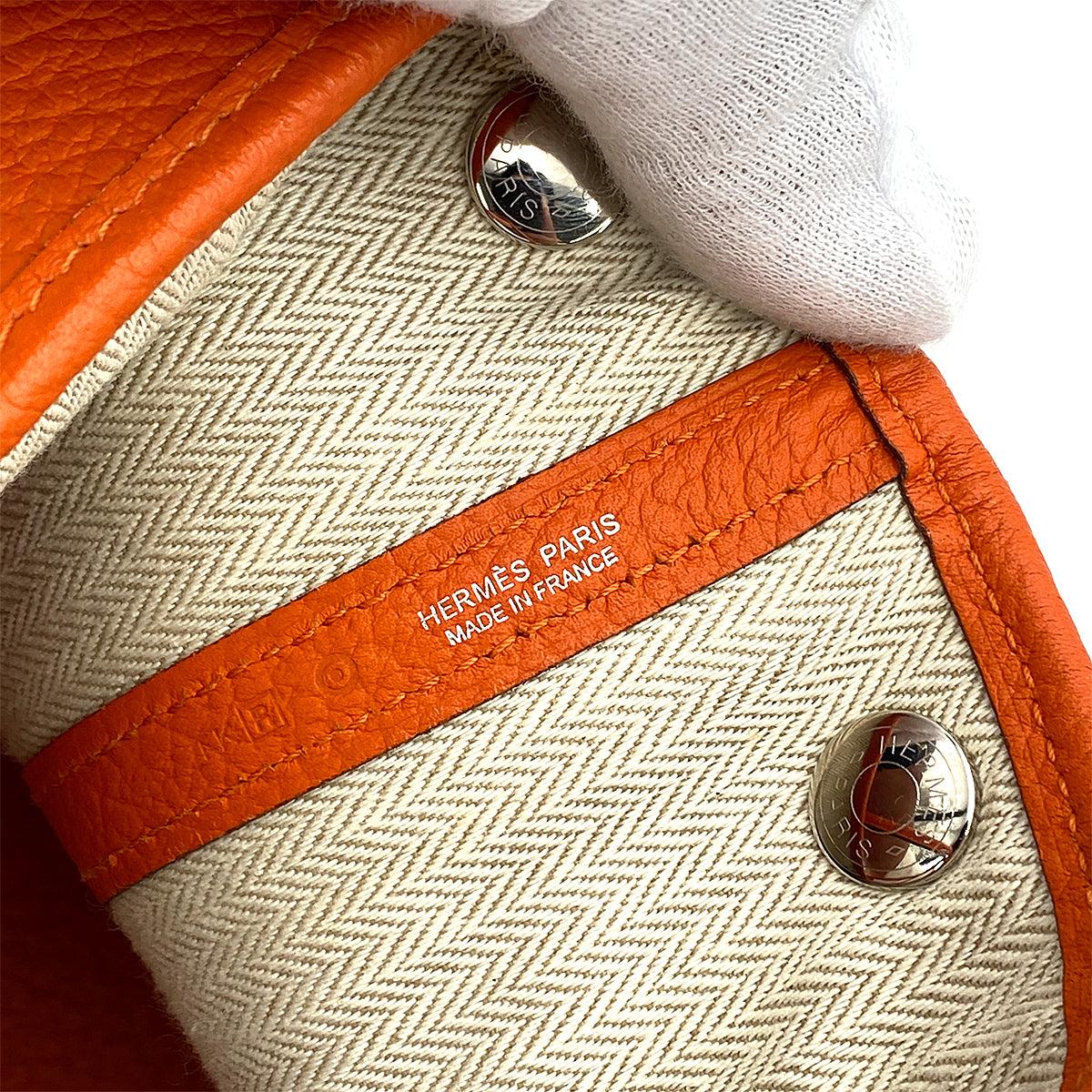 HERMES GARDEN PARTY TPM FEU ORANGE VACHE COUNTRY HAND BAG □R 90250284