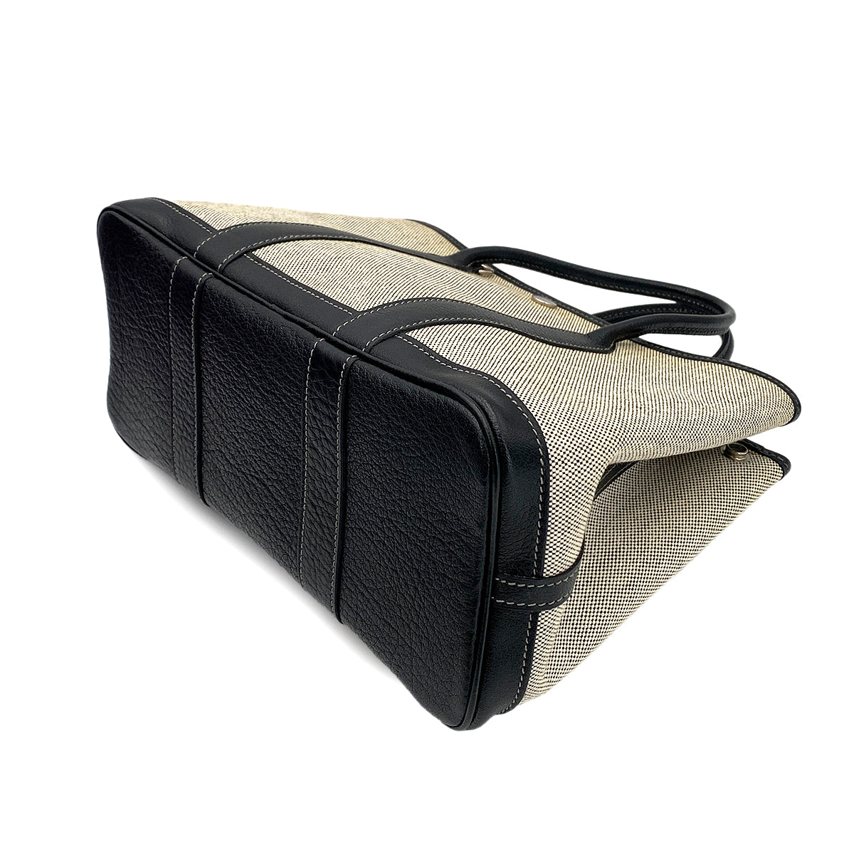 HERMES GARDEN PARTY TPM ECRU BLACK TOILE H HAND SHOULDER BAG □H 90250285