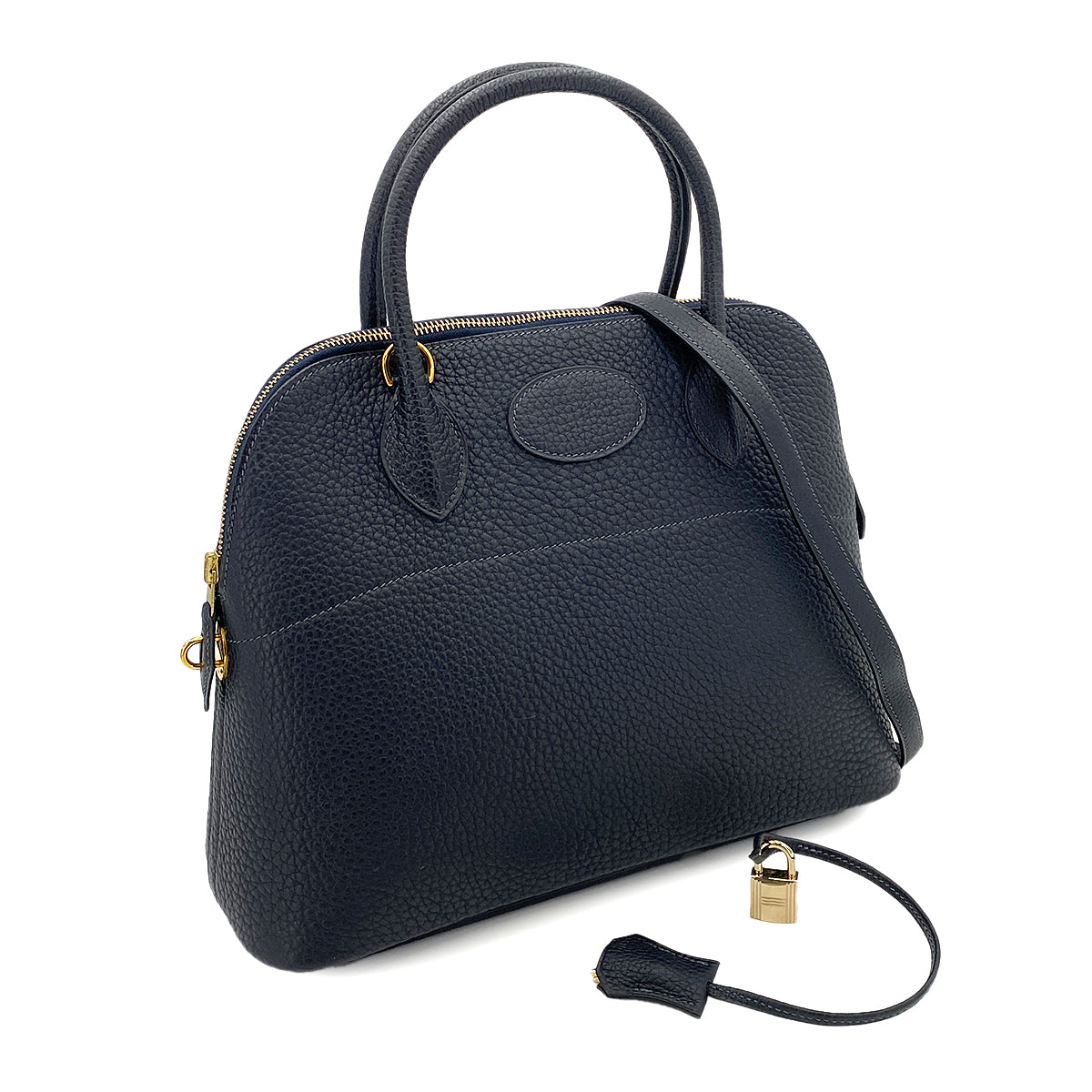 HERMES BOLIDE 31 BLUE INDIGO FJORD HAND SHOULDER BAG □H 90250286