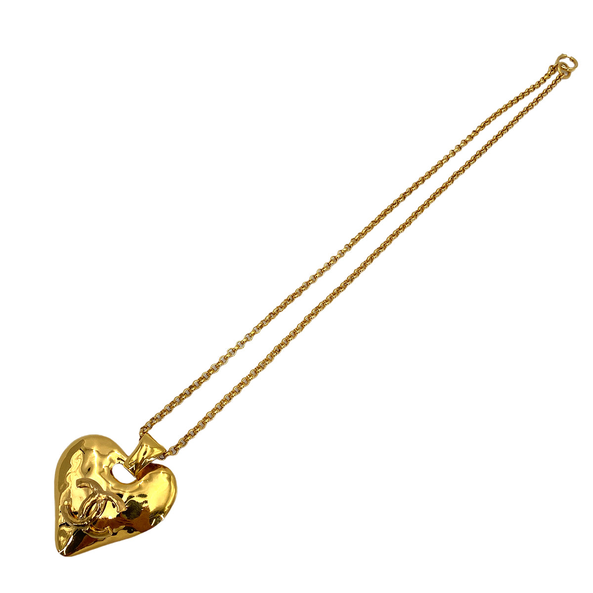 CHANEL VINTAGE NECKLACE HEART MOTIF COCOMARK ACCESSORY 93P 90250302