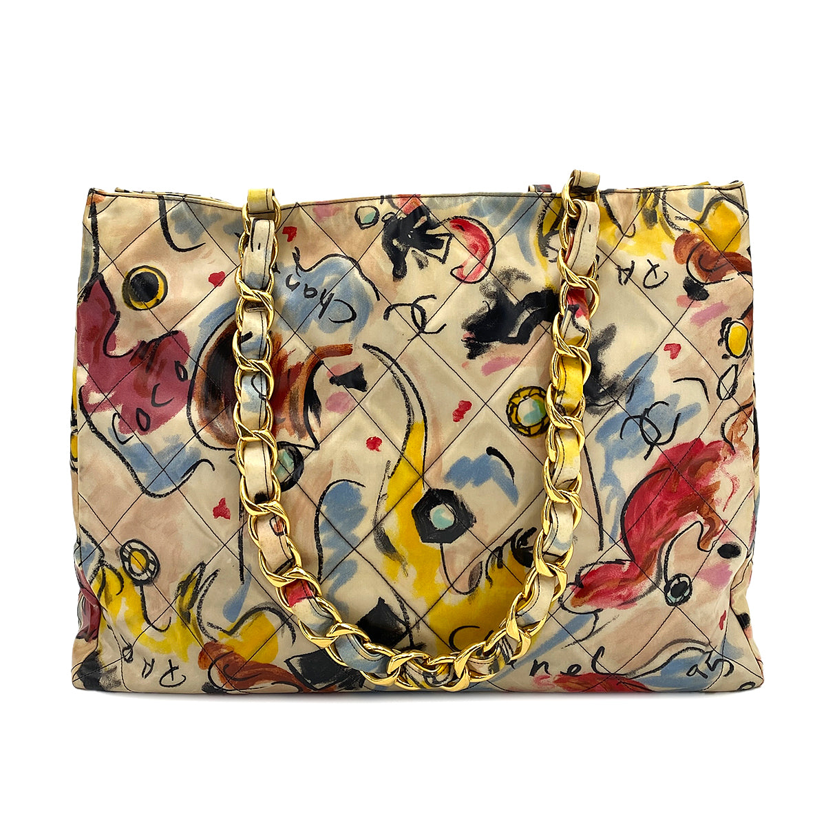 CHANEL VINTAGE COCOMARK TOTE BAG MULTI COLOR VINYL ENAMEL 90250459