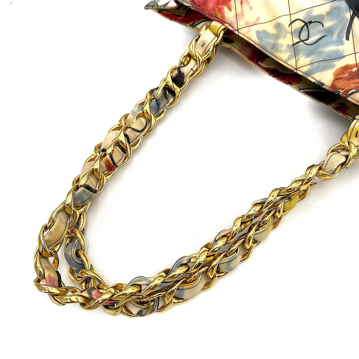 CHANEL VINTAGE COCOMARK TOTE BAG MULTI COLOR VINYL ENAMEL 90250459