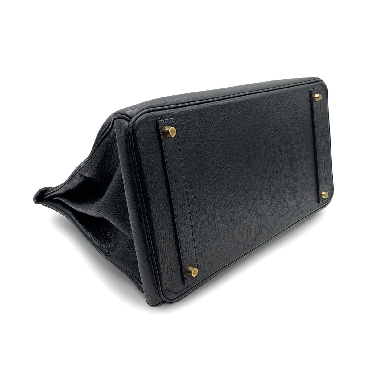 HERMES BIRKIN 40 BLACK ARDENNES HAND BAG □A 90250462