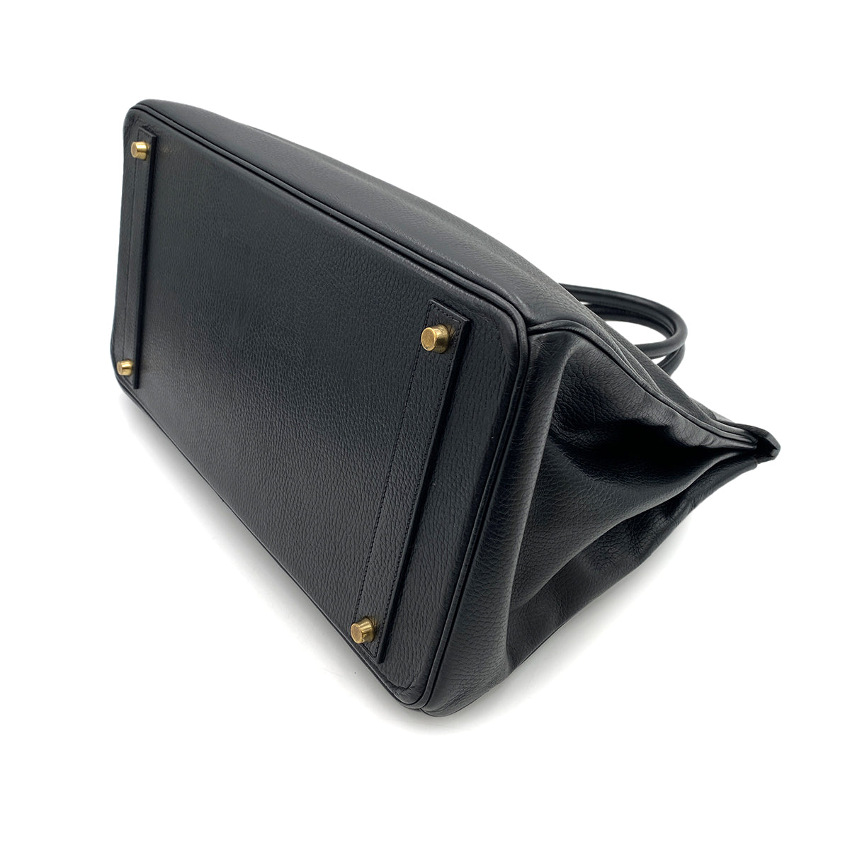 HERMES BIRKIN 40 BLACK ARDENNES HAND BAG □A 90250462