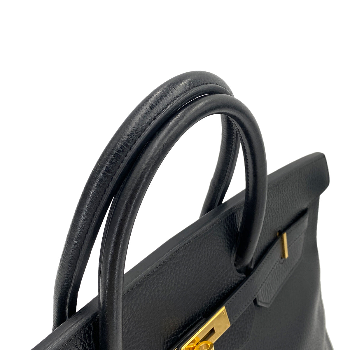 HERMES BIRKIN 40 BLACK ARDENNES HAND BAG □A 90250462