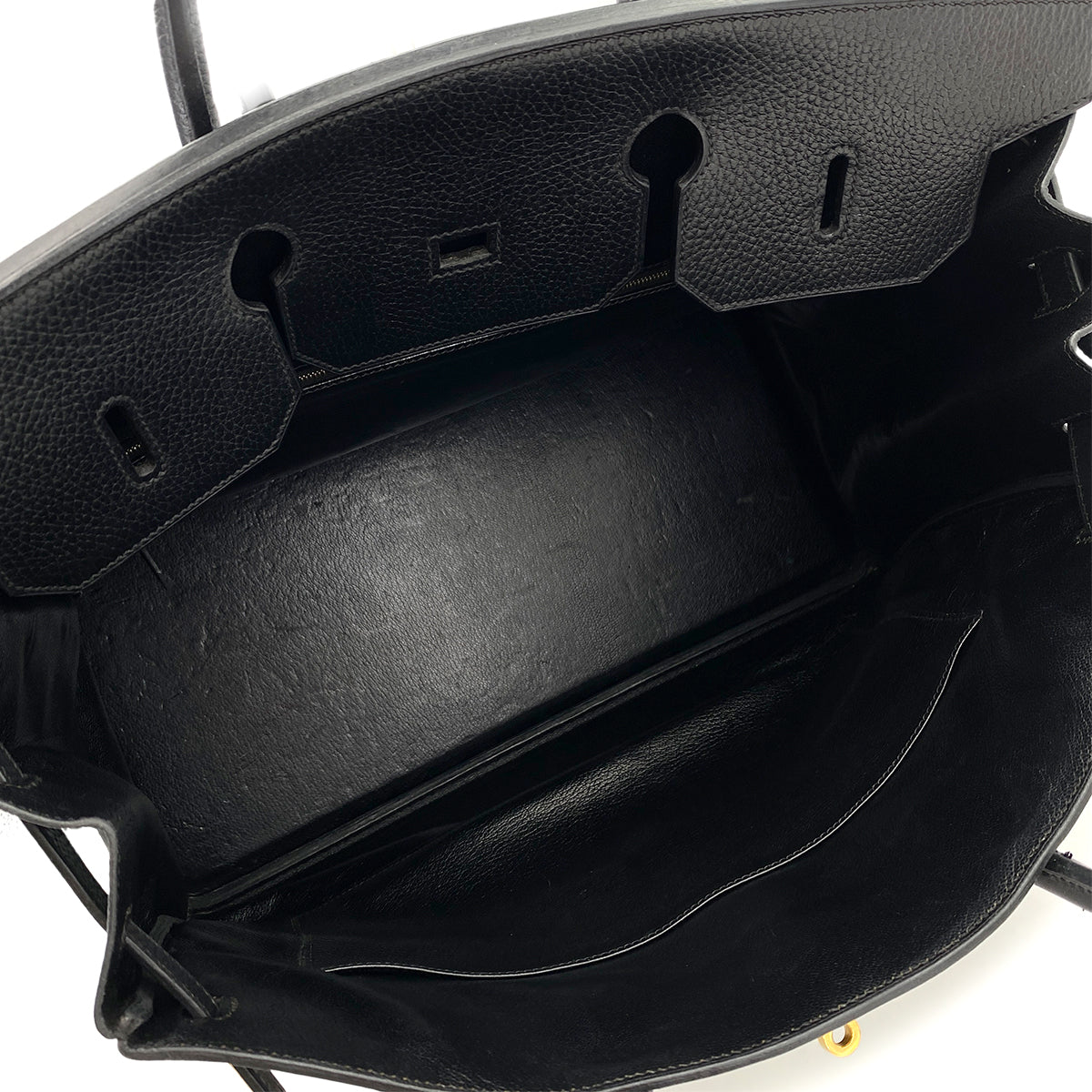 HERMES BIRKIN 40 BLACK ARDENNES HAND BAG □A 90250462
