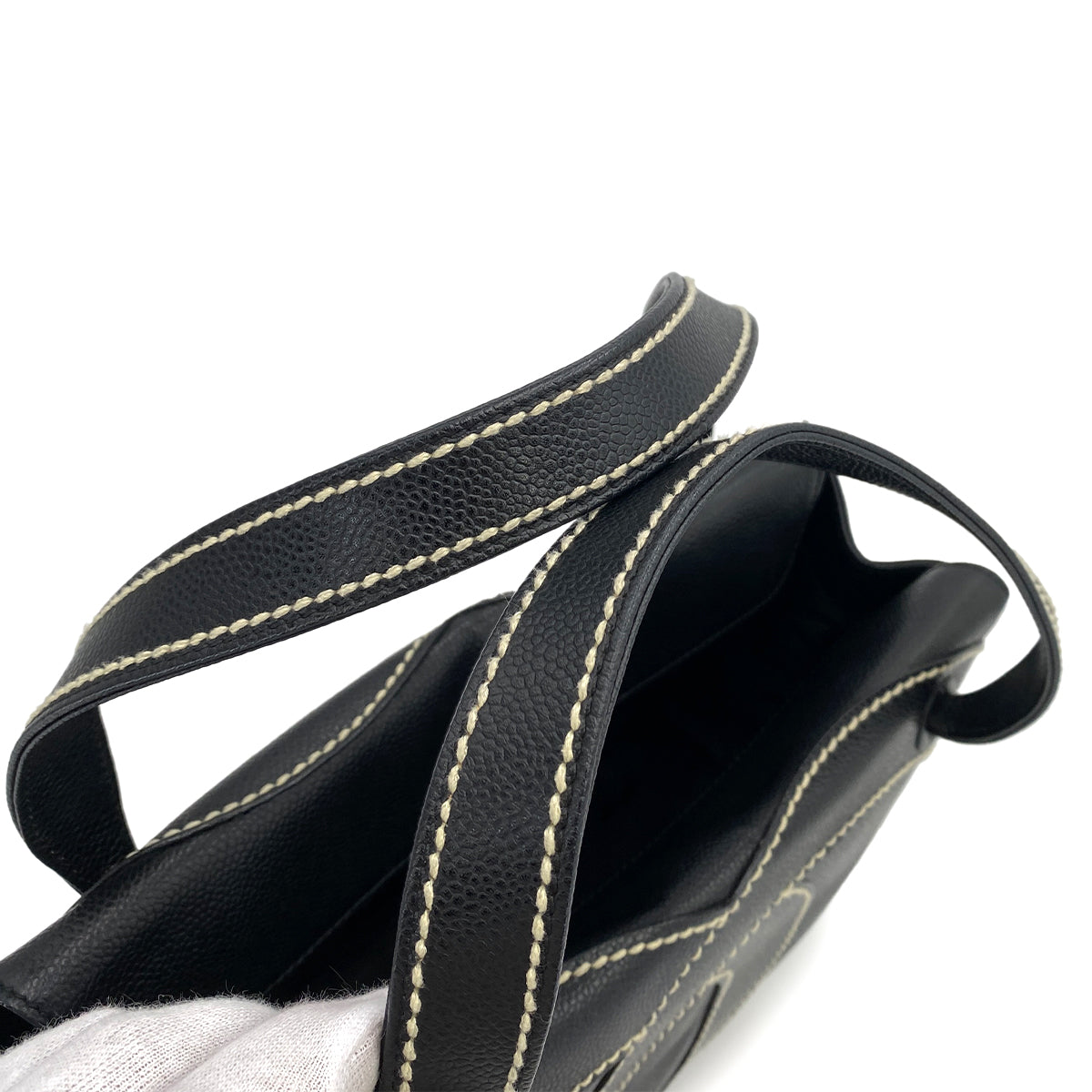 CHANEL VINTAGE WILD STITCH BIG COCO TOTE BAG BLACK CAVIAR SKIN 90250471