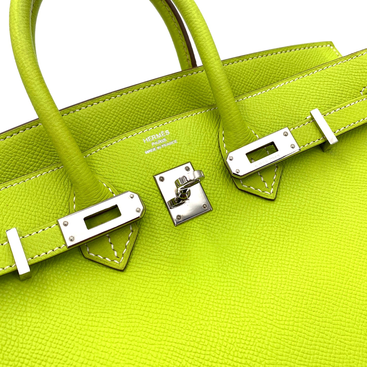 HERMES CANDY BIRKIN 25 KIWI LICHEN EPSOM HAND BAG □O SHW 90250463