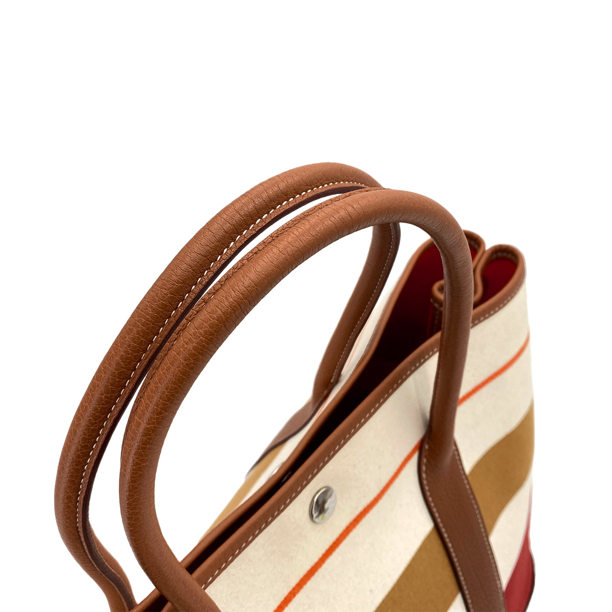 HERMES GARDEN PARTY PM GOLD TOILE TRANSAT NEGONDA TOTE BAG □Q 90250050