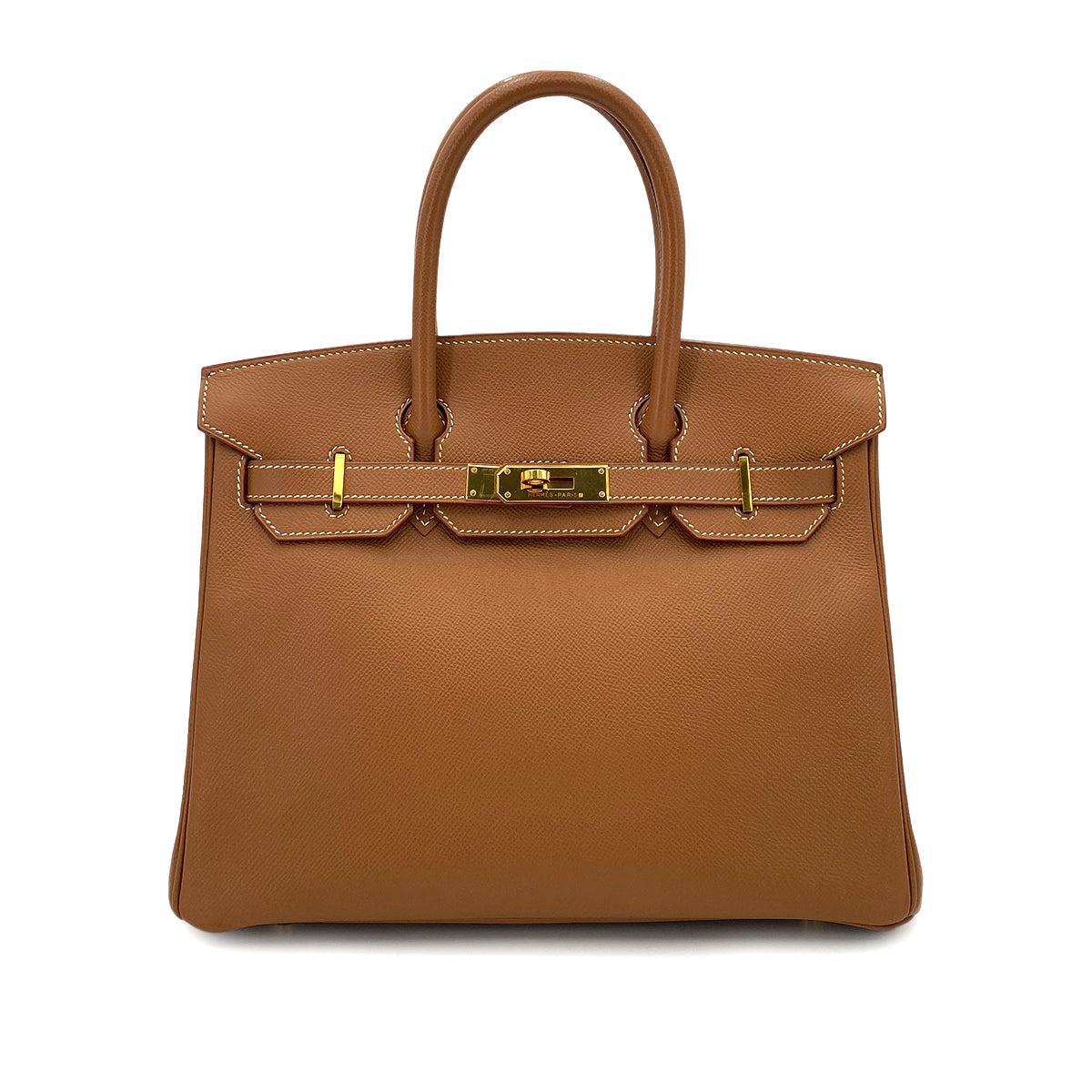 HERMES BIRKIN 30 GOLD COUCHEVEL HAND BAG □C 90250502