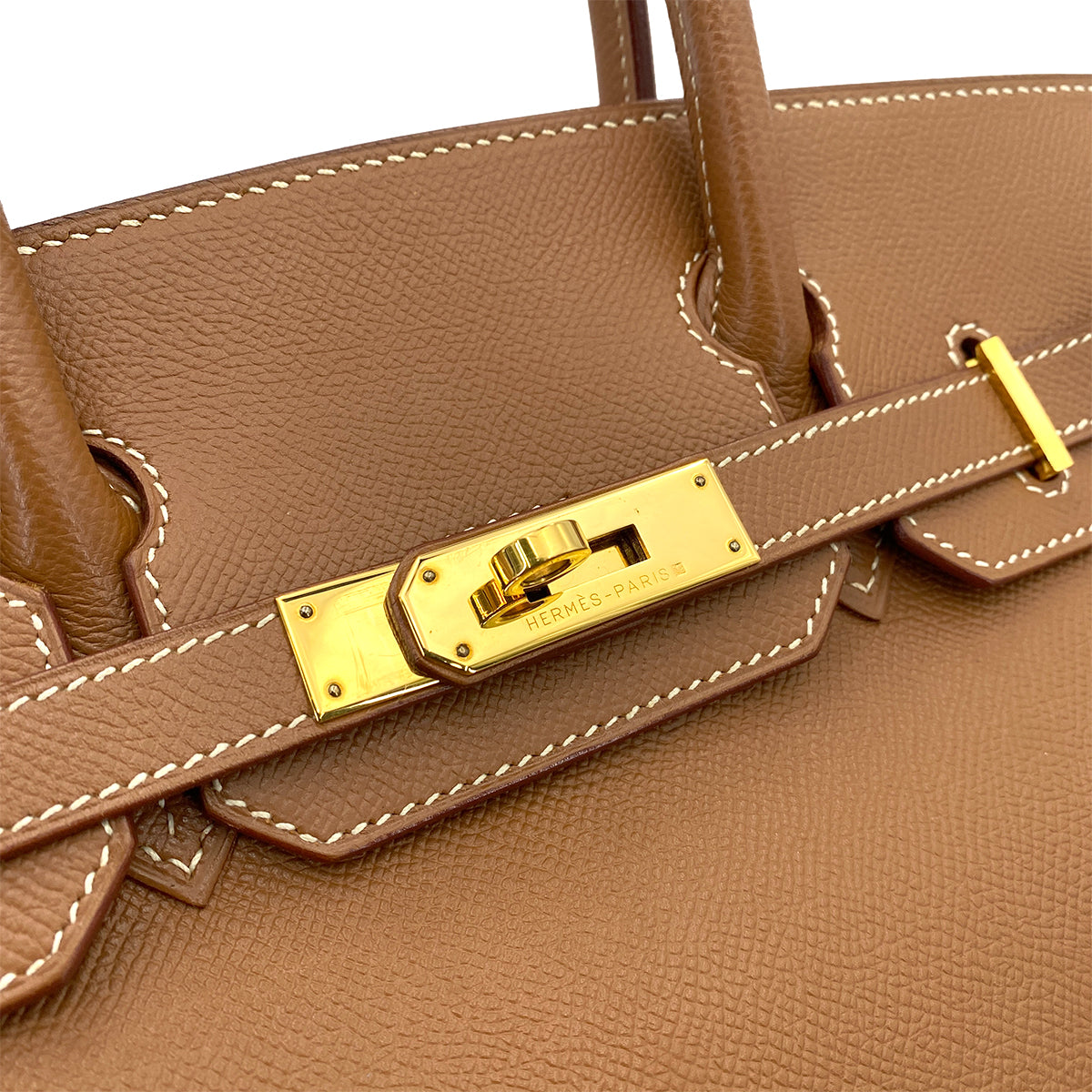 HERMES BIRKIN 30 GOLD COUCHEVEL HAND BAG □C 90250502
