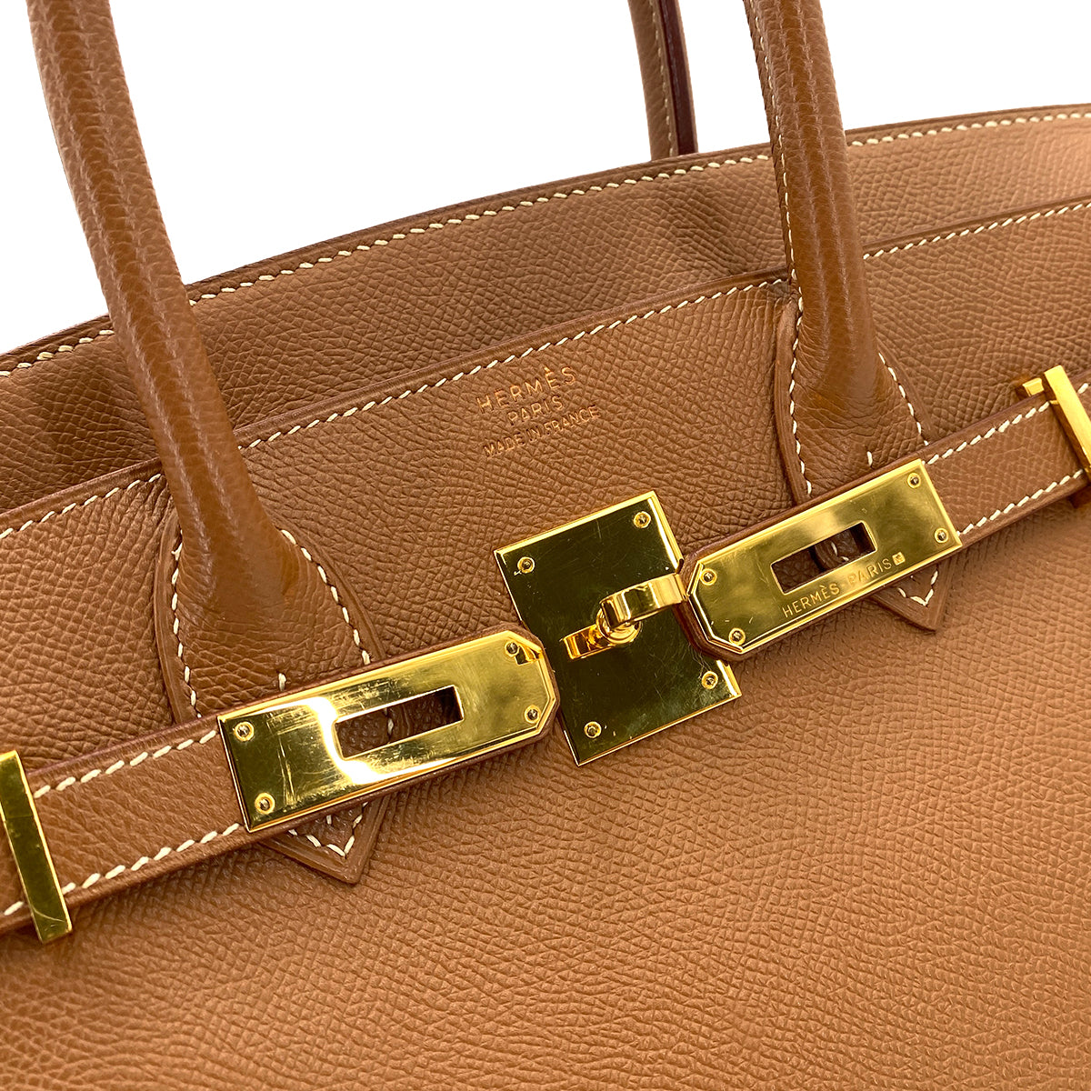 HERMES BIRKIN 30 GOLD COUCHEVEL HAND BAG □C 90250502