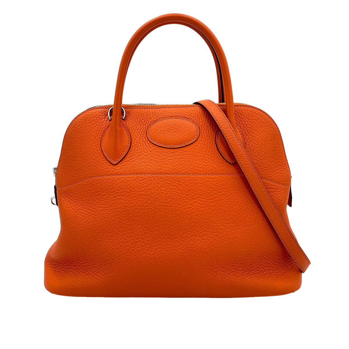 HERMES BOLIDE 31 FEU ORANGE TAURILLON CLEMENCE HAND SHOULDER BAG T 90250508