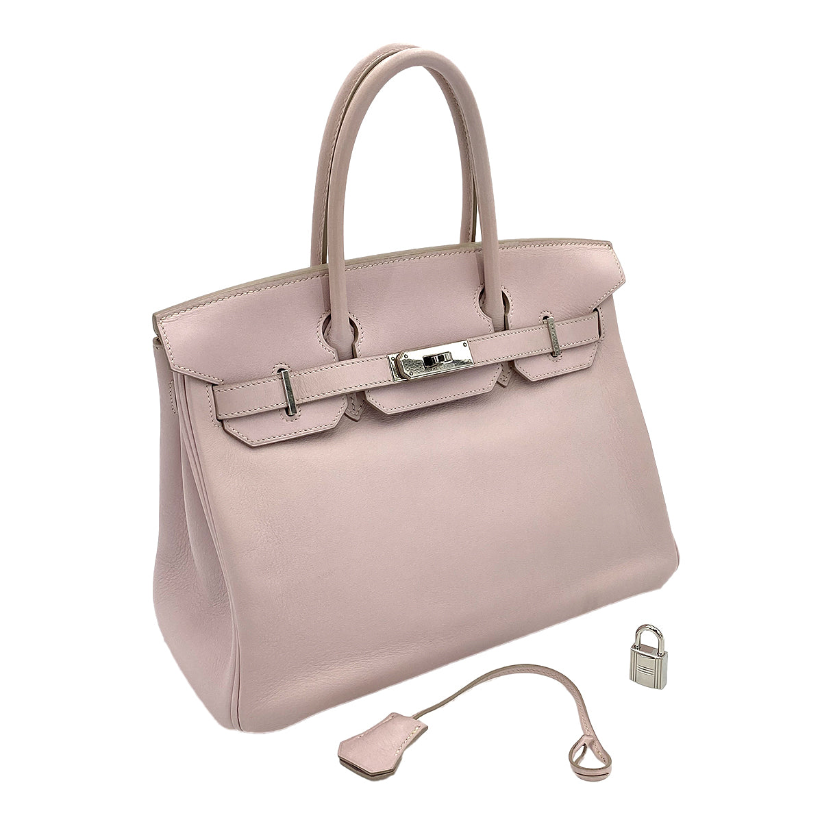 HERMES BIRKIN 30 ROSE DRAGEE SWIFT HAND BAG □J SHW 90250509
