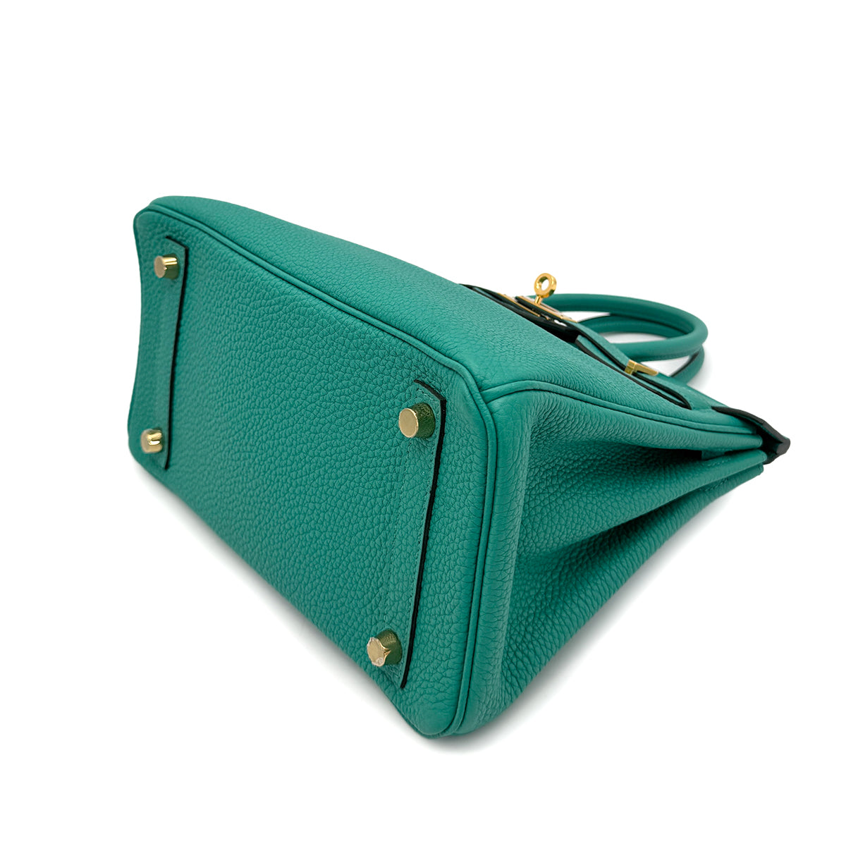 HERMES BIRKIN 25 VERT VERONE TAURILLON CLEMENCE HAND BAG D GHW 90250513