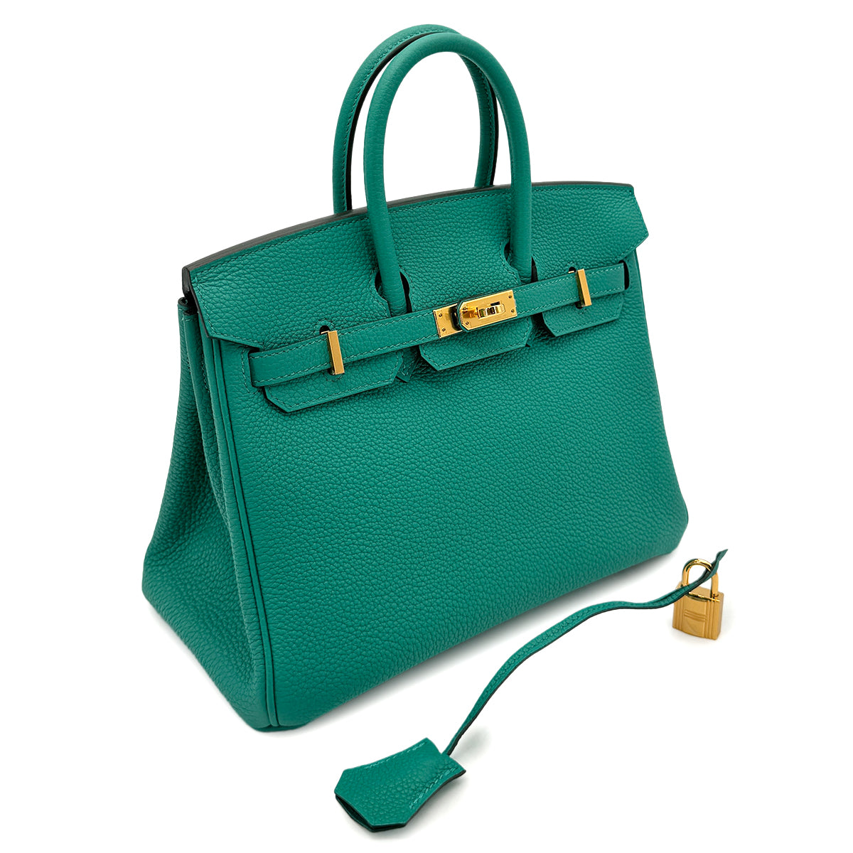 HERMES BIRKIN 25 VERT VERONE TAURILLON CLEMENCE HAND BAG D GHW 90250513
