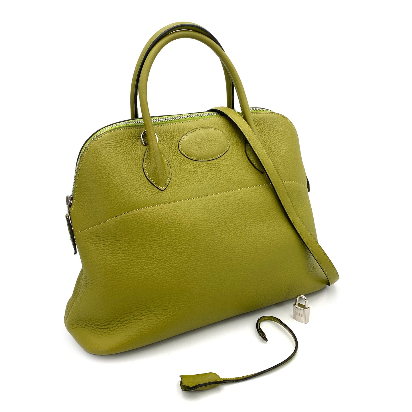 HERMES BOLIDE 35 ANIS GREEN TAURILLON CLEMENCE HAND SHOULDER BAG □H 90250514