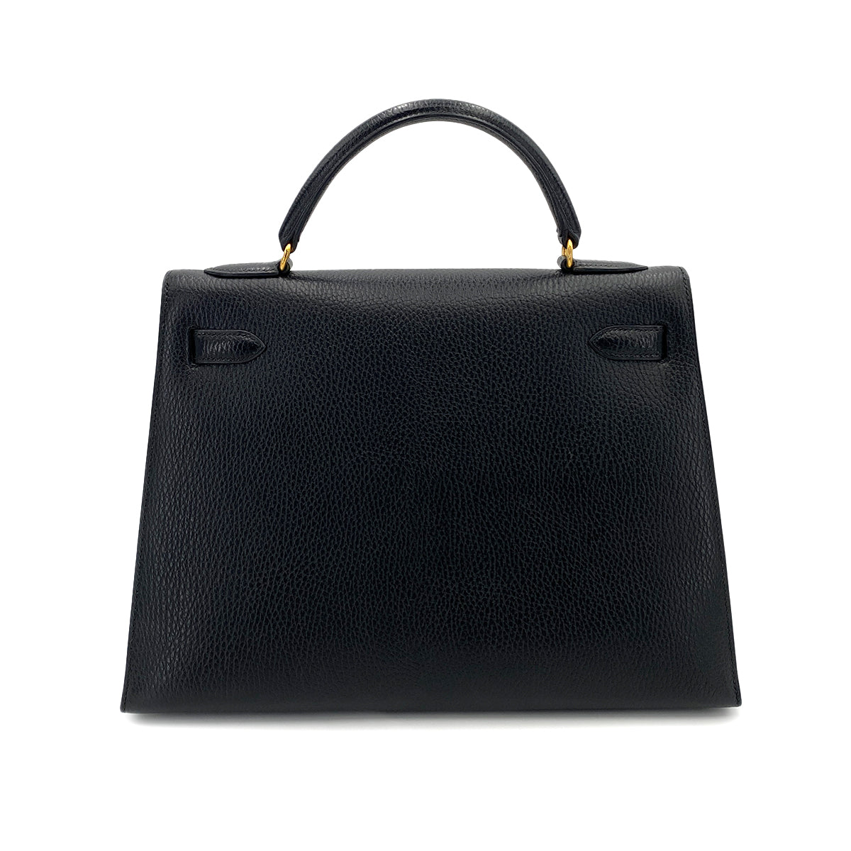 HERMES KELLY 32 SELLIER BLACK ARDENNES HAND SHOULDER BAG 〇X 90250515