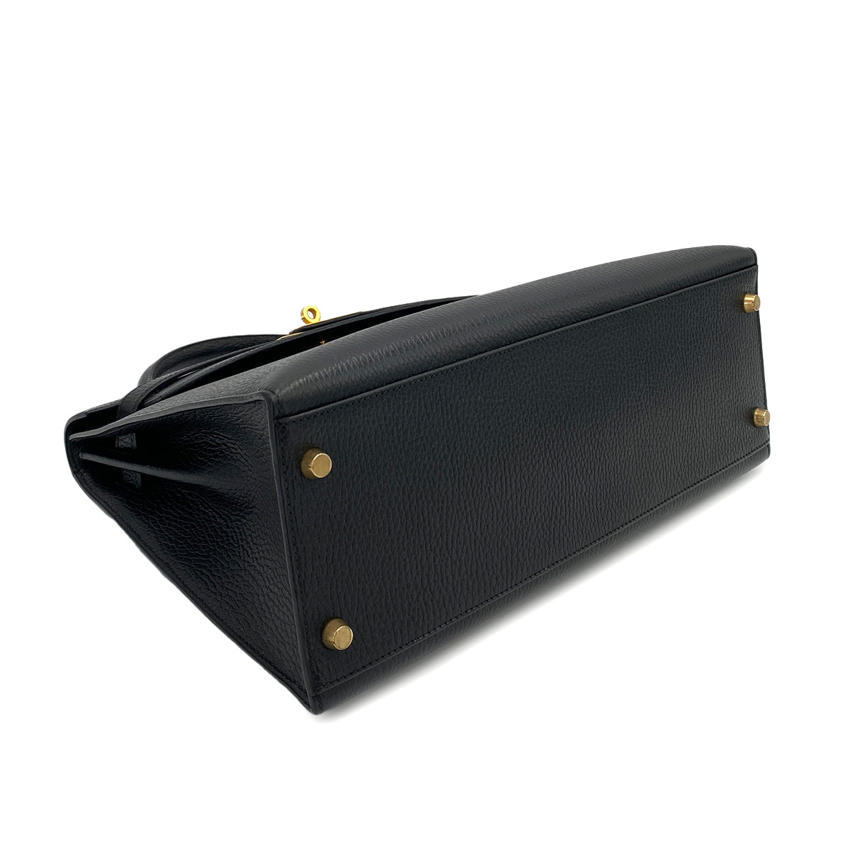 HERMES KELLY 32 SELLIER BLACK ARDENNES HAND SHOULDER BAG 〇X 90250515