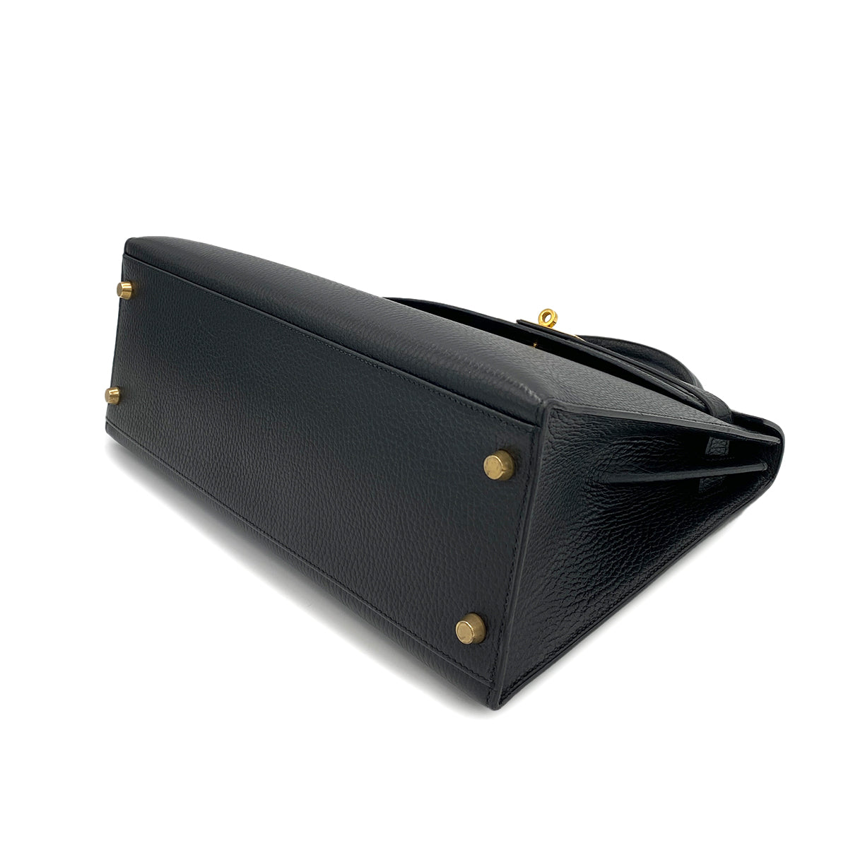 HERMES KELLY 32 SELLIER BLACK ARDENNES HAND SHOULDER BAG 〇X 90250515