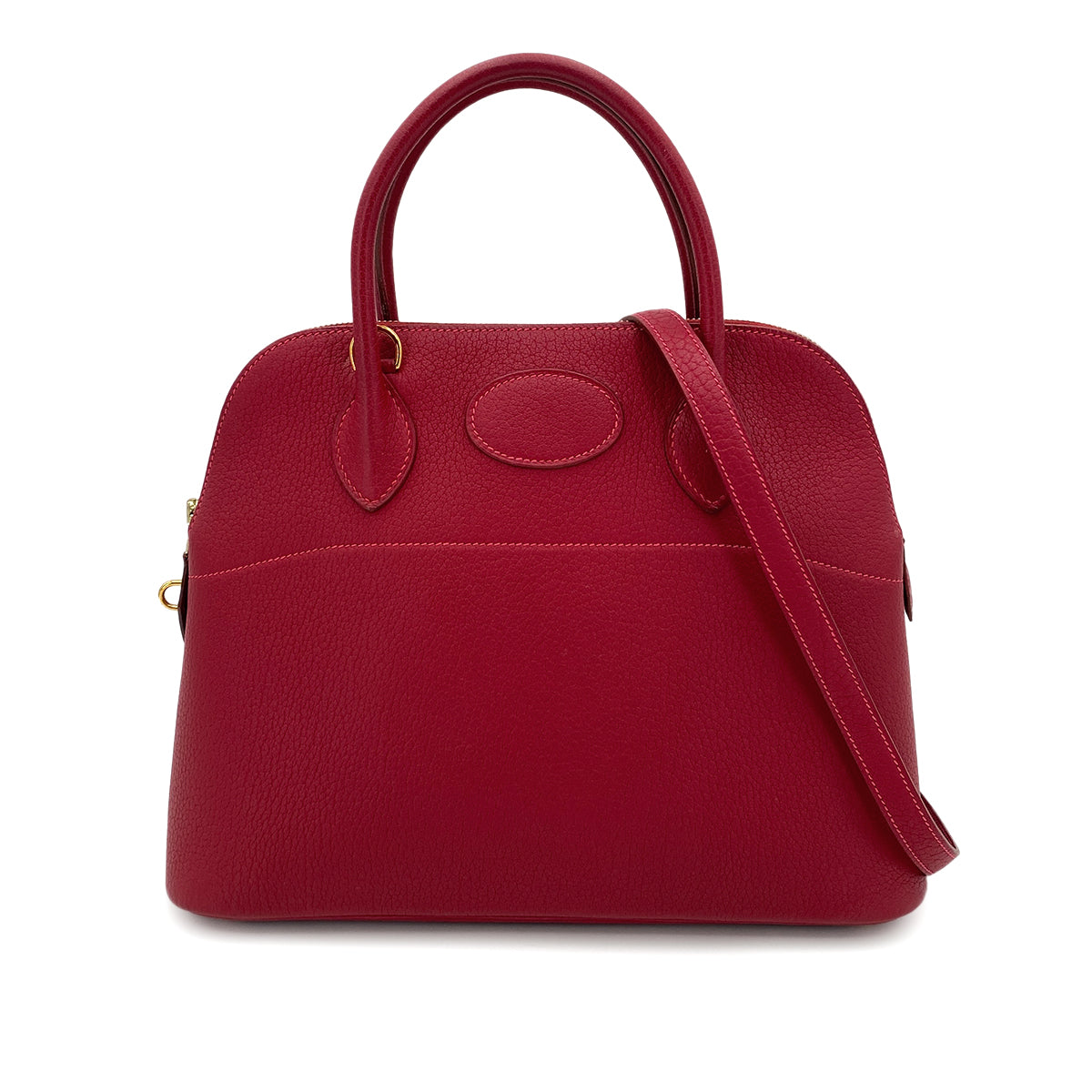 HERMES BOLIDE 31 ROUGE VIF FJORD HAND SHOULDER BAG □H 90250517