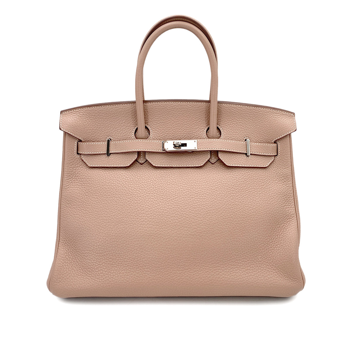 HERMES BIRKIN 35 ARGILE TAURILLON CLEMENCE HAND BAG □Q SHW 90250518