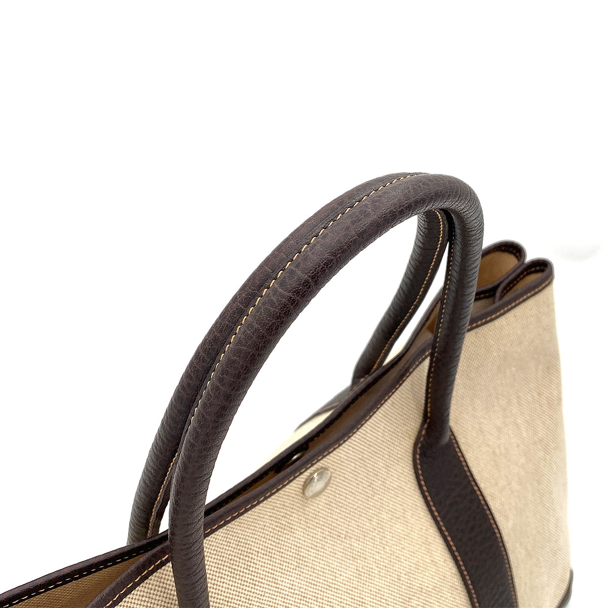 HERMES GARDEN PARTY 36 PM NATURAL MARRON TOILE H TOTE BAG □H 90250523
