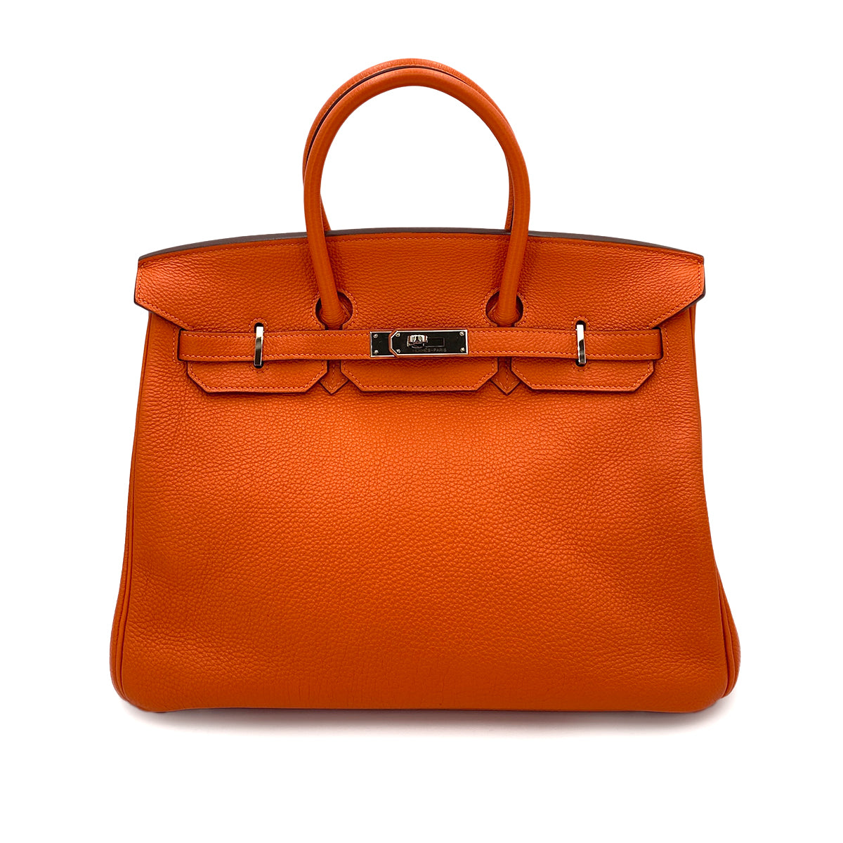 HERMES BIRKIN 35 ORANGE TOGO HAND BAG □P 90250743