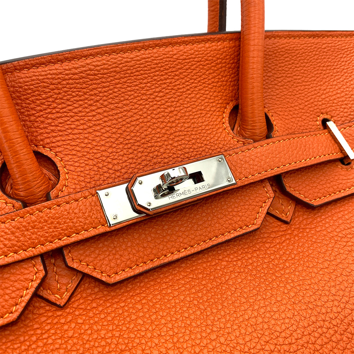 HERMES BIRKIN 35 ORANGE TOGO HAND BAG □P 90250743