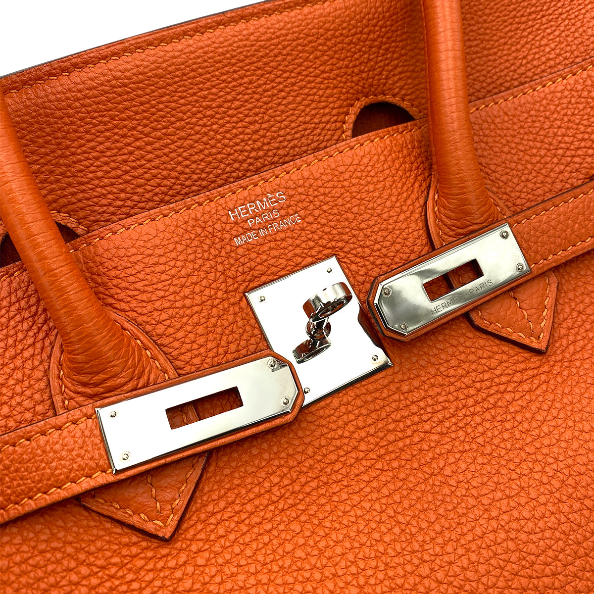 HERMES BIRKIN 35 ORANGE TOGO HAND BAG □P 90250743