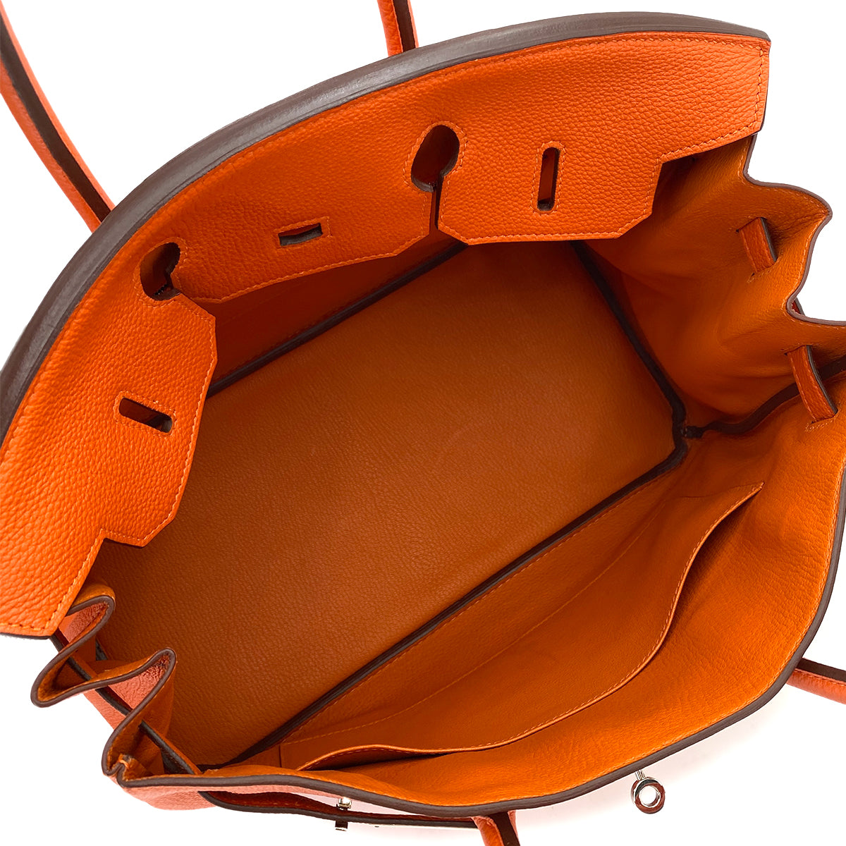 HERMES BIRKIN 35 ORANGE TOGO HAND BAG □P 90250743