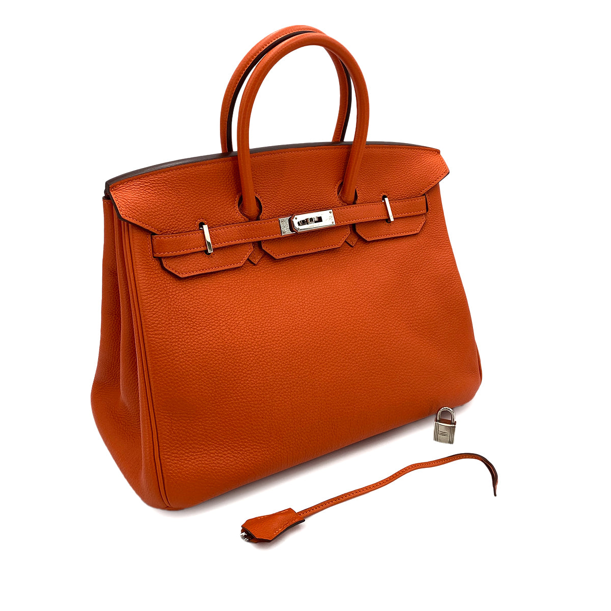 HERMES BIRKIN 35 ORANGE TOGO HAND BAG □P 90250743