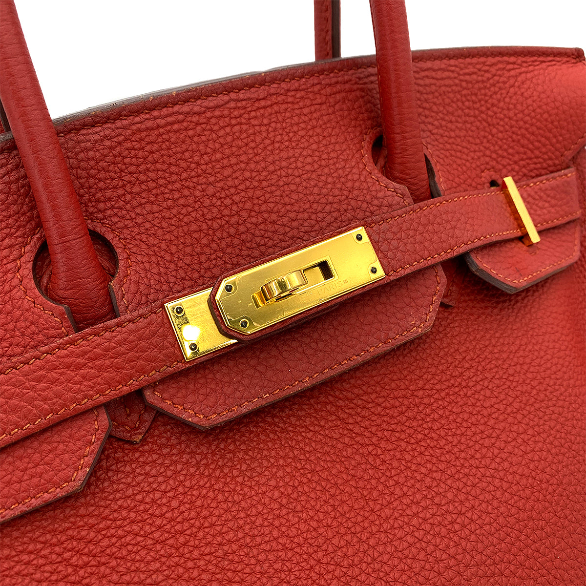 HERMES BIRKIN 30 ROUGE VIF TOGO HAND BAG T GHW 90250924
