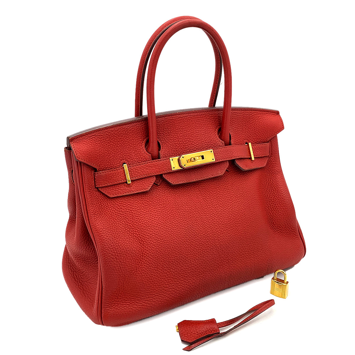 HERMES BIRKIN 30 ROUGE VIF TOGO HAND BAG T GHW 90250924