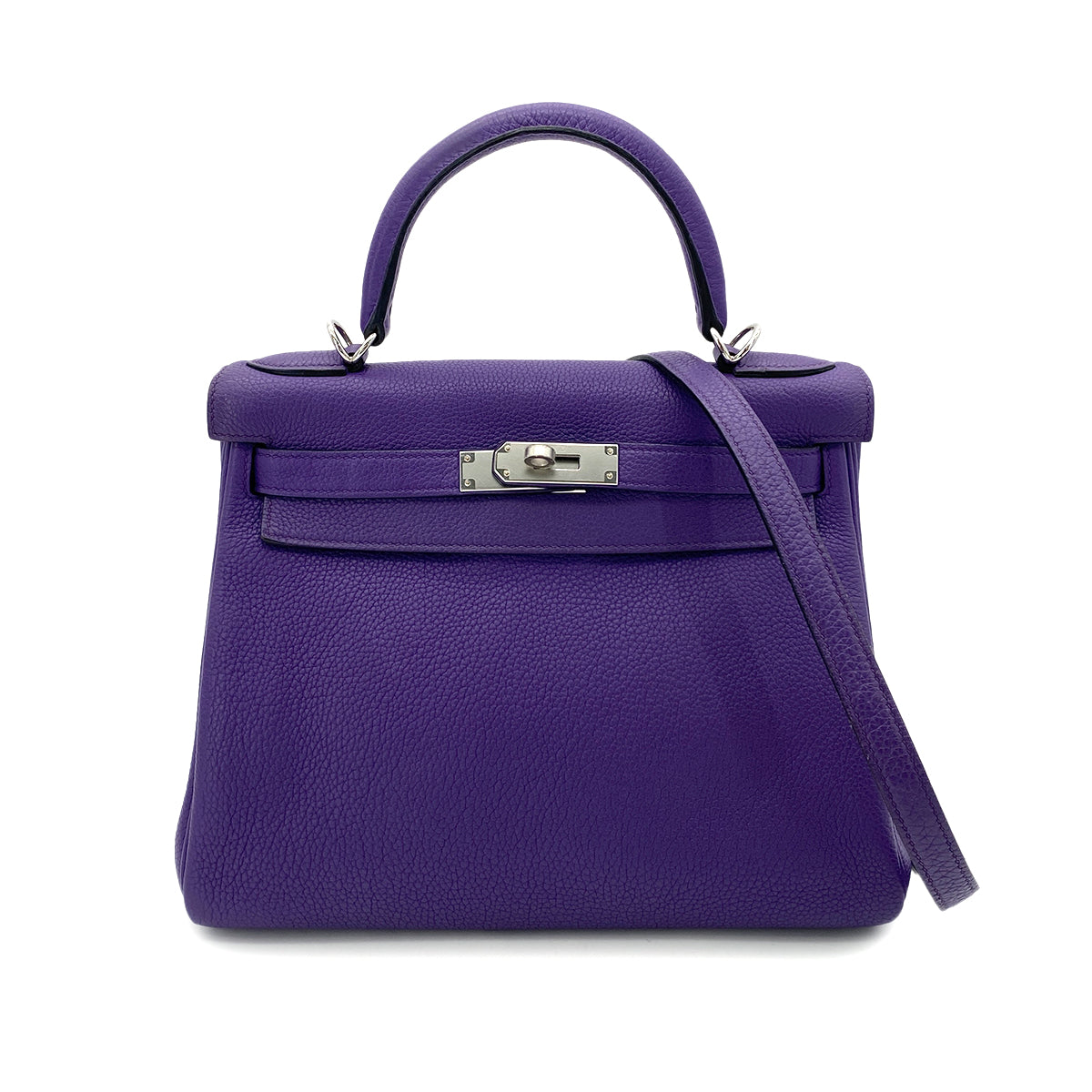 HERMES KELLY 28 RETOURNE ULTRAVIOLET TAURILLON CLEMENCE HAND SHOULDER BAG A SHW 90251073