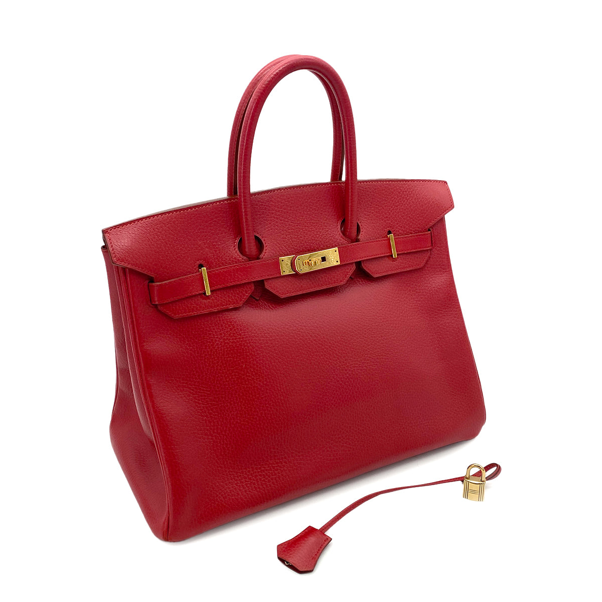HERMES BIRKIN 35 ROUGE VIF ARDENNES HAND BAG 〇X GHW 90251080