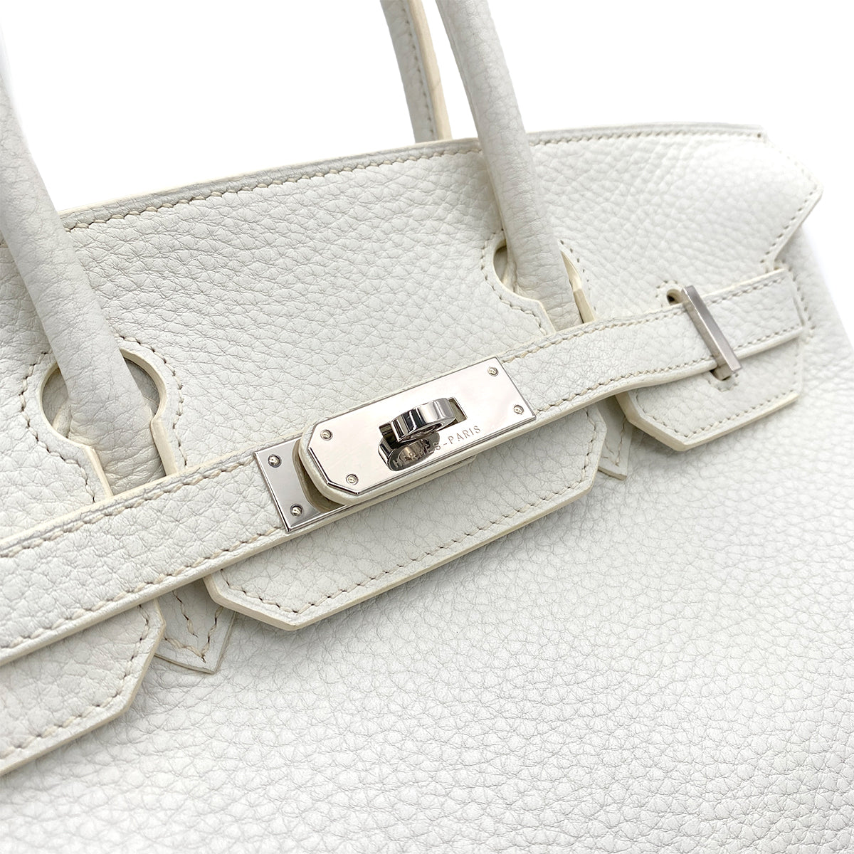 HERMES BIRKIN 30 WHITE TOGO HAND BAG □M SHW 90251081