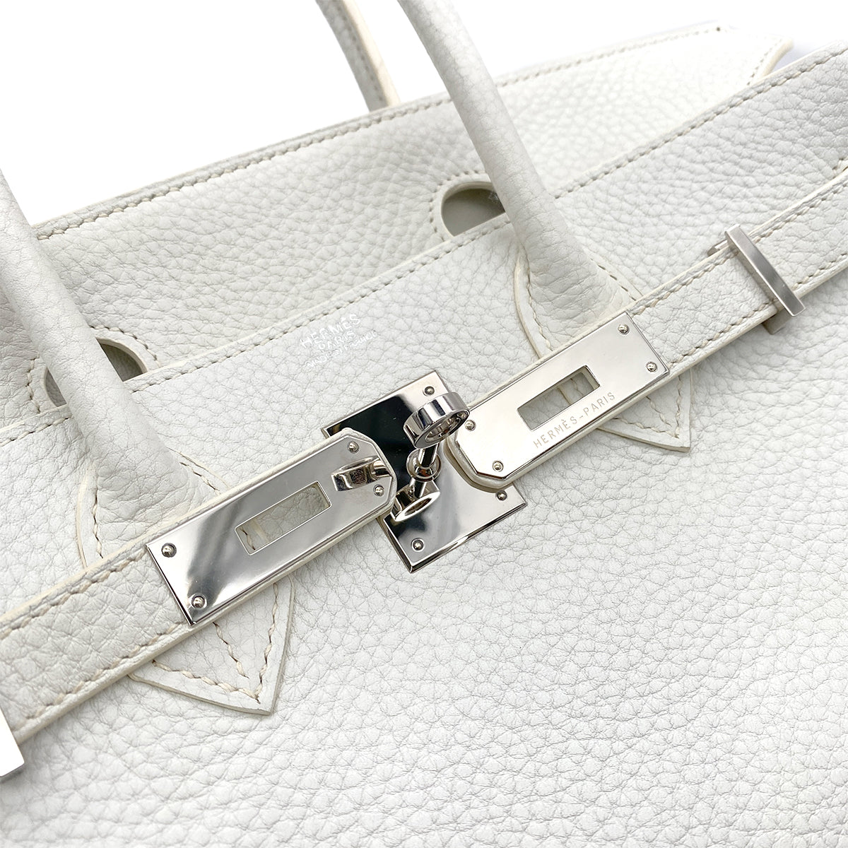 HERMES BIRKIN 30 WHITE TOGO HAND BAG □M SHW 90251081