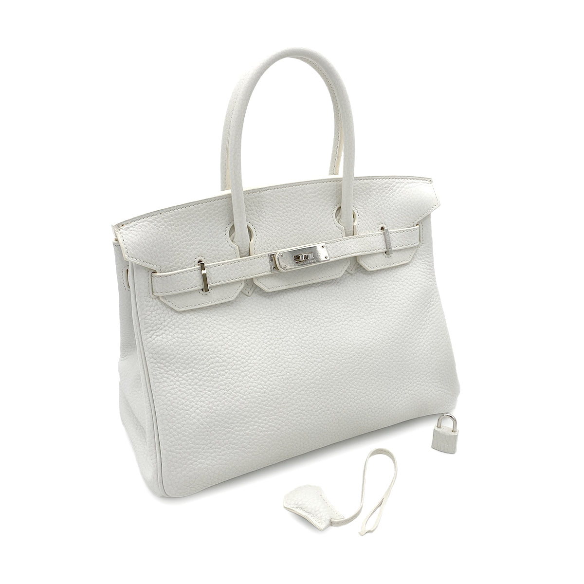 HERMES BIRKIN 30 WHITE TOGO HAND BAG □M SHW 90251081