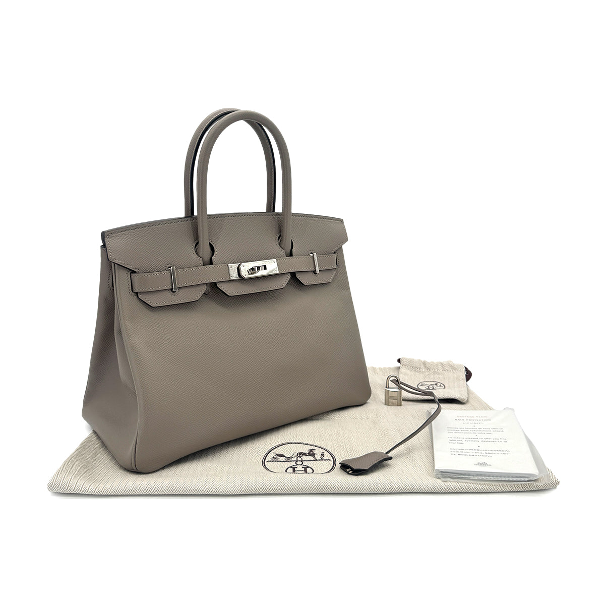 HERMES BIRKIN 30 GRIS ASPHALTE EPSOM HAND BAG C SHW 90251084