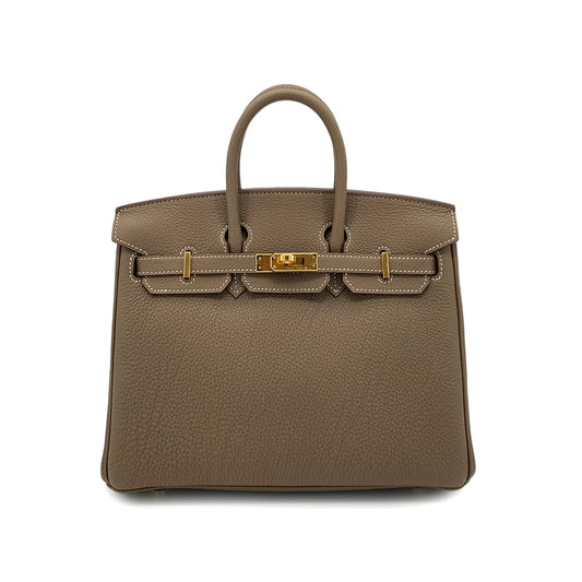 HERMES BIRKIN 25 ETOUPE TOGO HAND BAG W GHW 90251088
